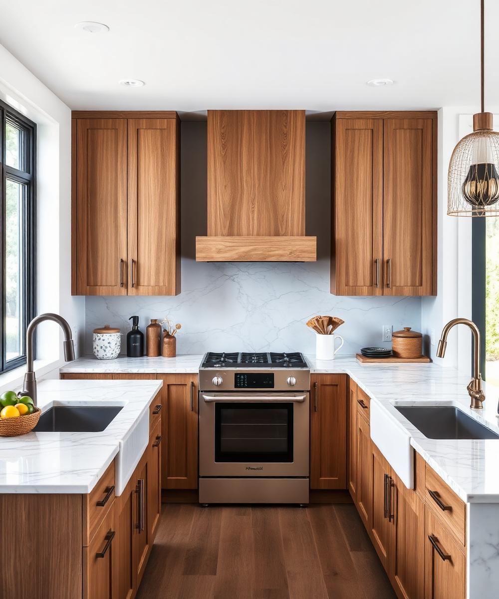 Custom kitchen renovation with marble countertops